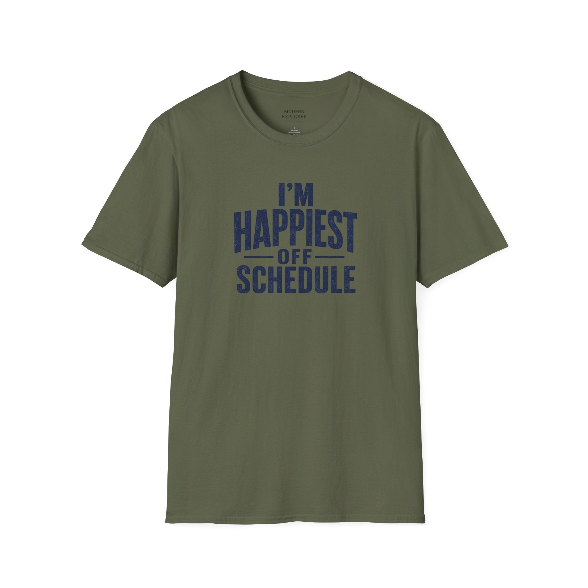 "I'm Happiest Off Schedule" Relaxed Everyday Tee