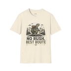 'No Rush, Best Route' Turtle Hiker Graphic Tee