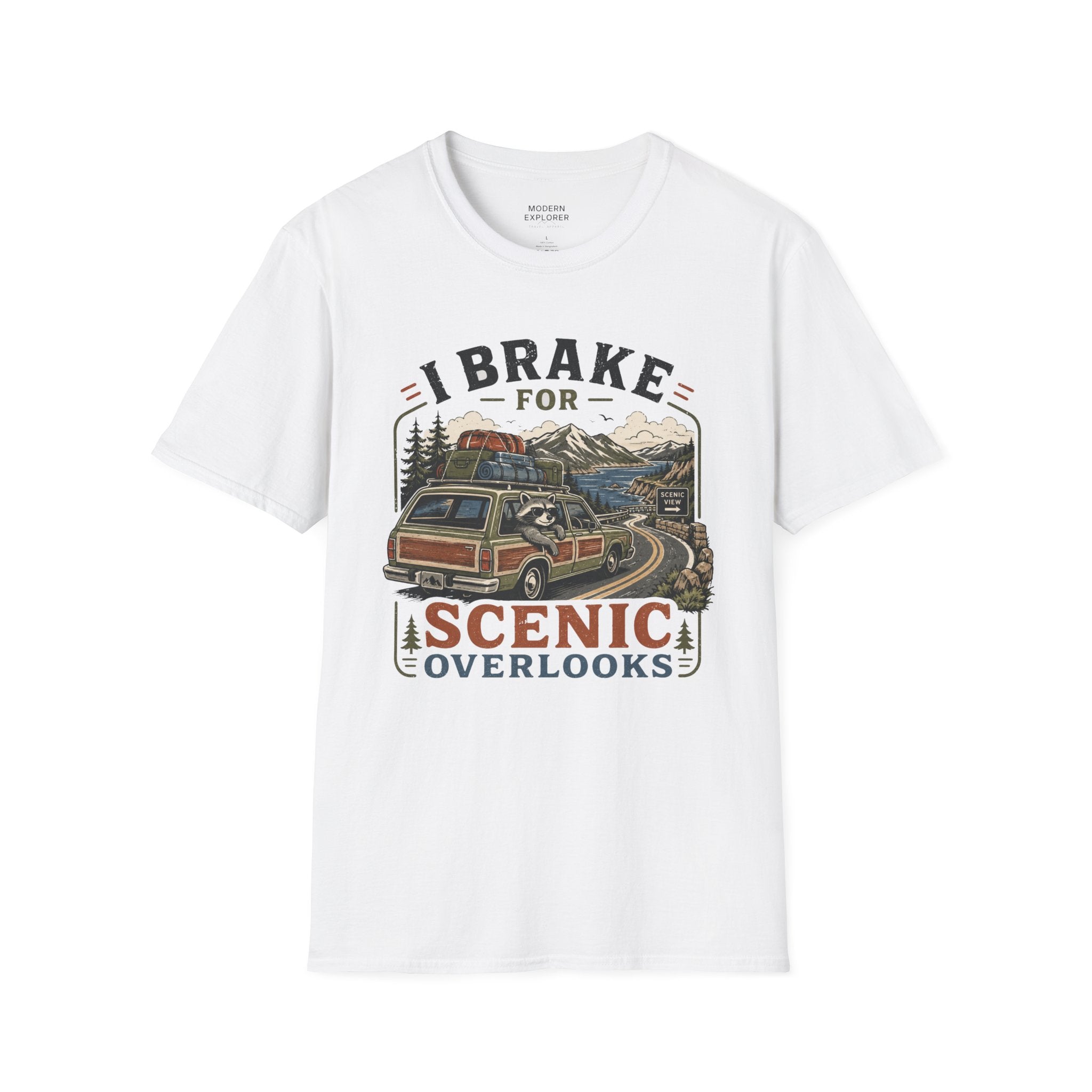 "I Brake for Scenic Overlooks" Retro Adventure Tee