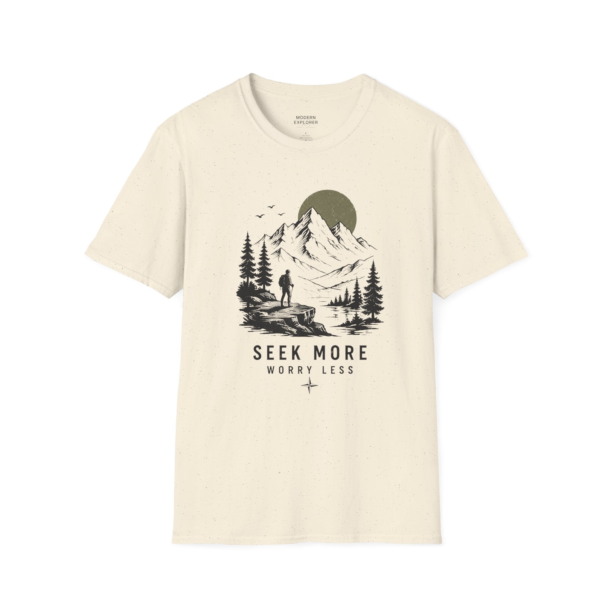 "Seek More, Worry Less" Outdoor Hiking Tee