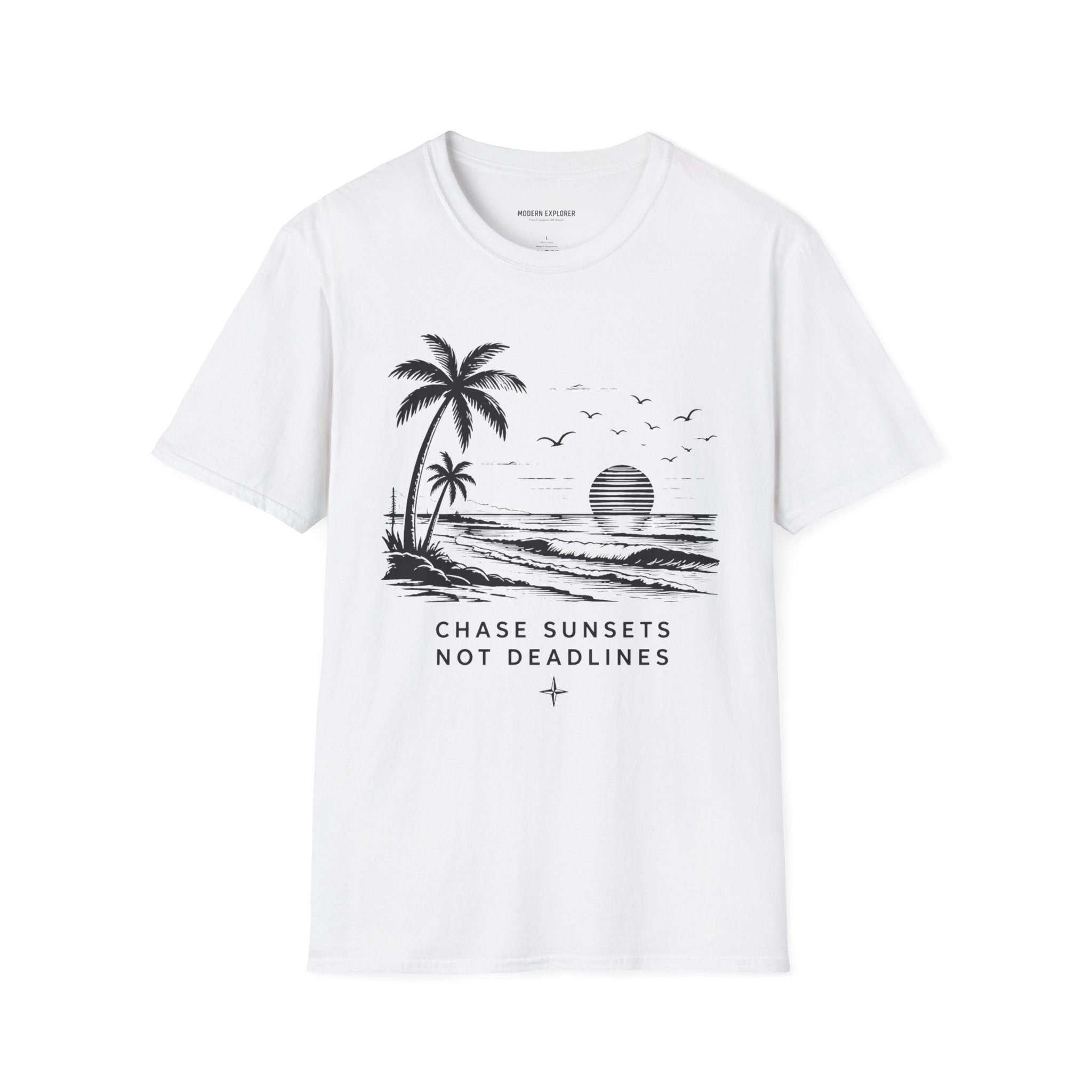Copy of "Chase Sunsets Not Deadlines" Palm Tree Tee