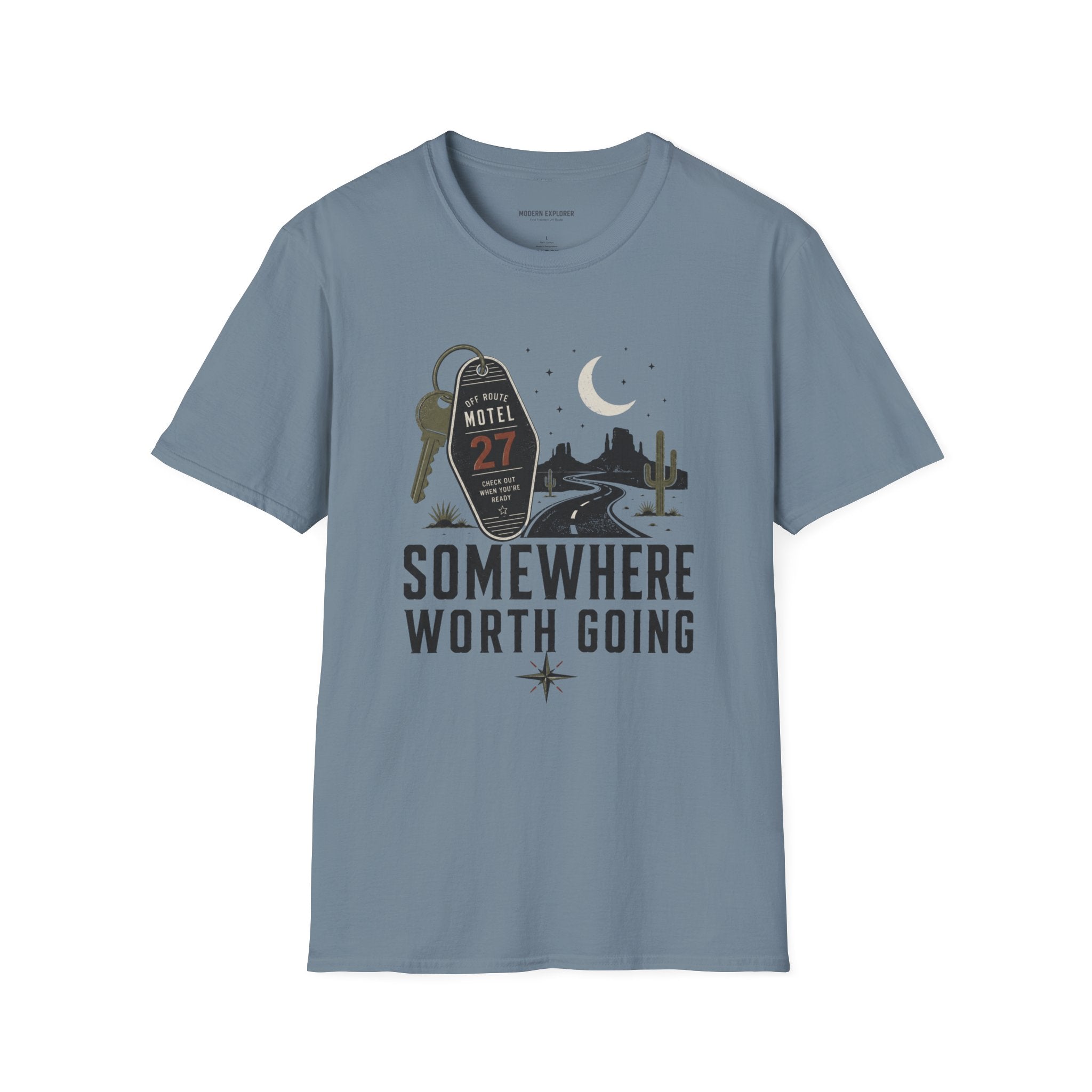 'Somewhere Worth Going' Vintage Motel Roadtrip Tee