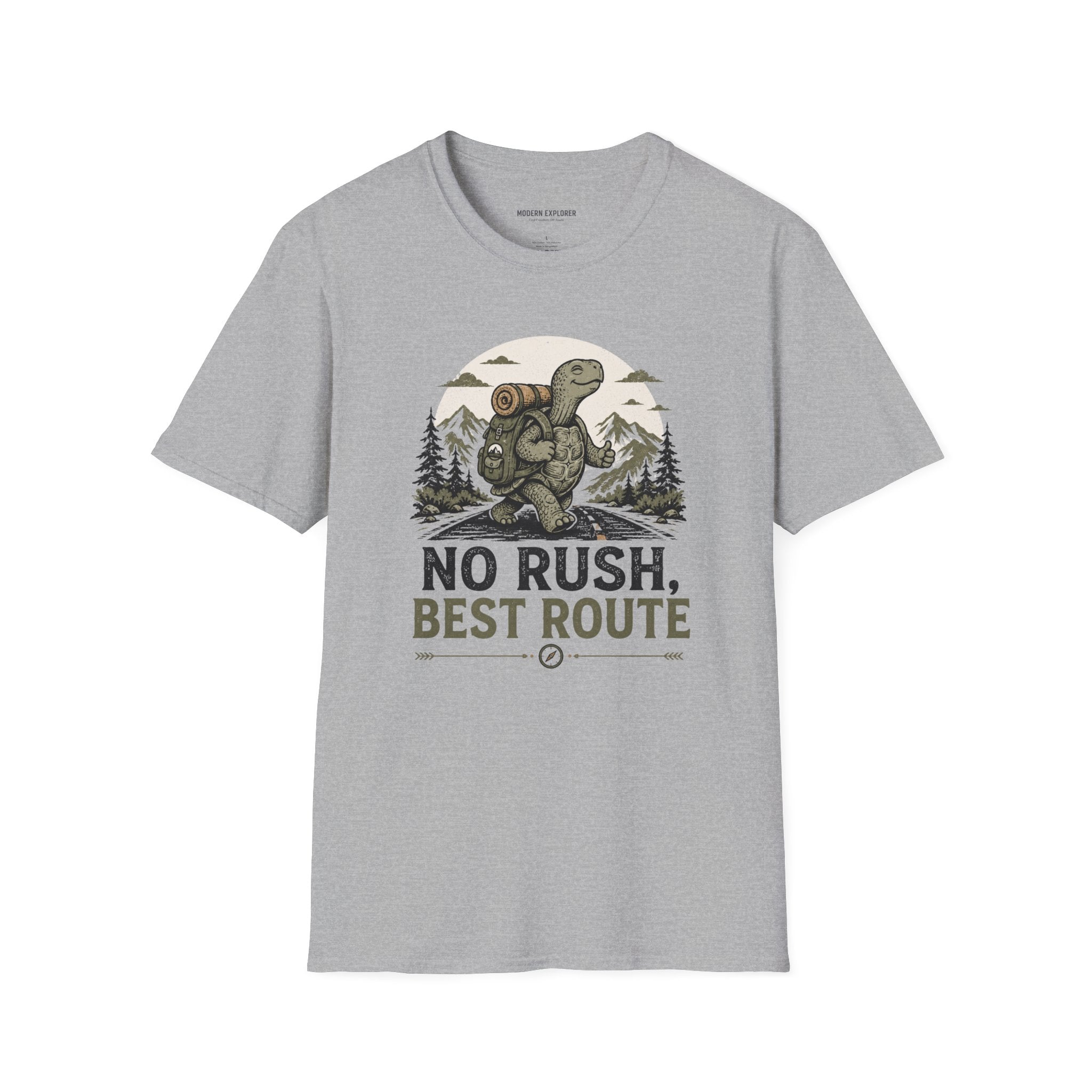 Copy of 'No Rush, Best Route' Turtle Hiker Graphic Tee