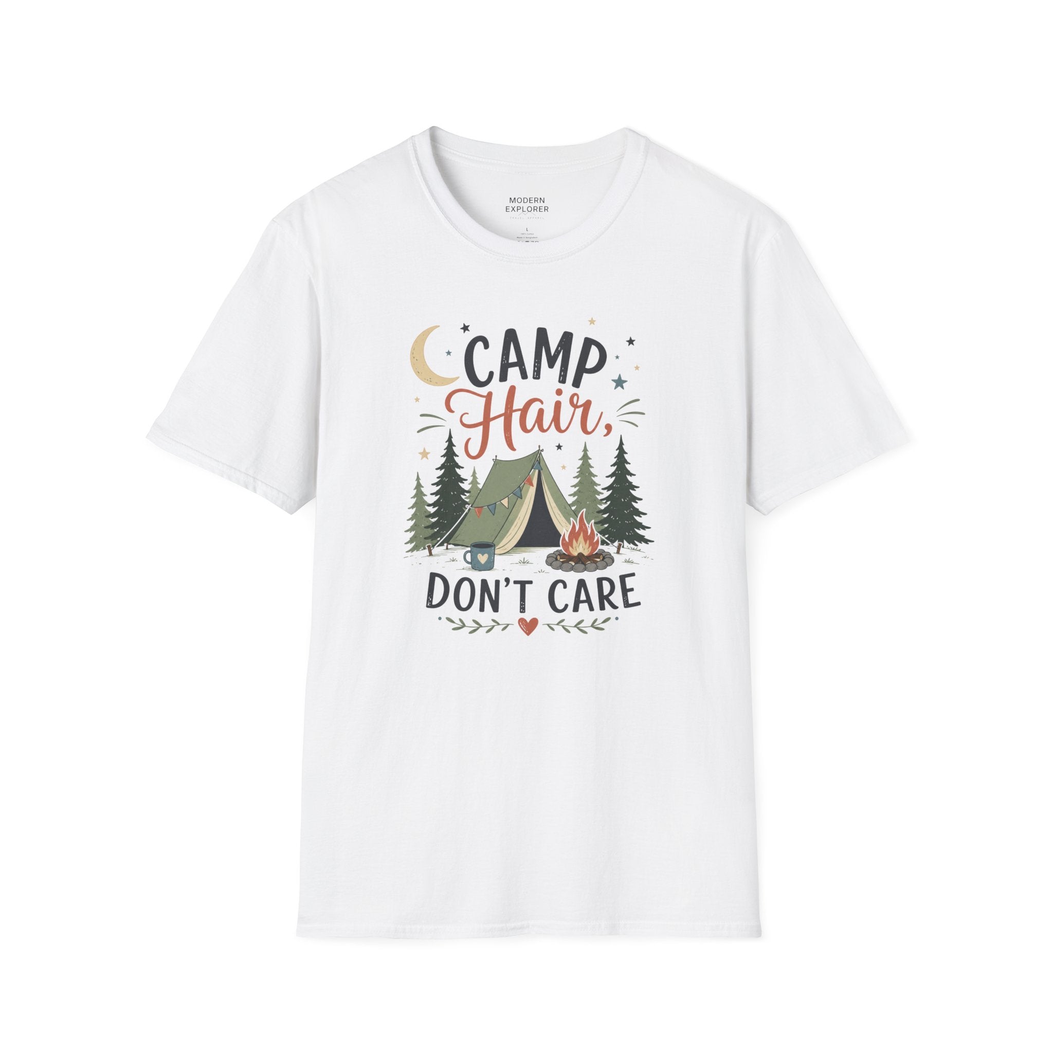 "Camp Hair, Don't Care" Camping Graphic Tee