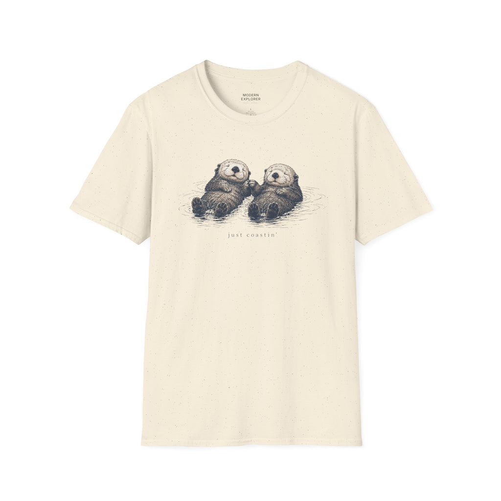 "Just Coastin'" Cute Sea Otter Graphic T‑Shirt