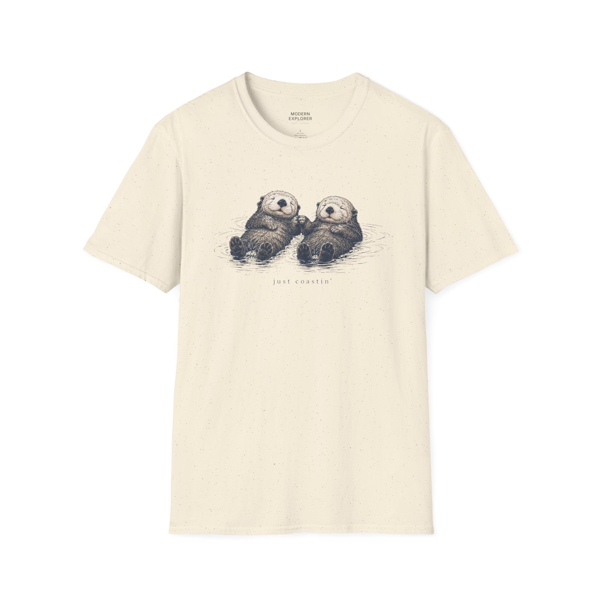 "Just Coastin'" Cute Sea Otter Graphic T‑Shirt