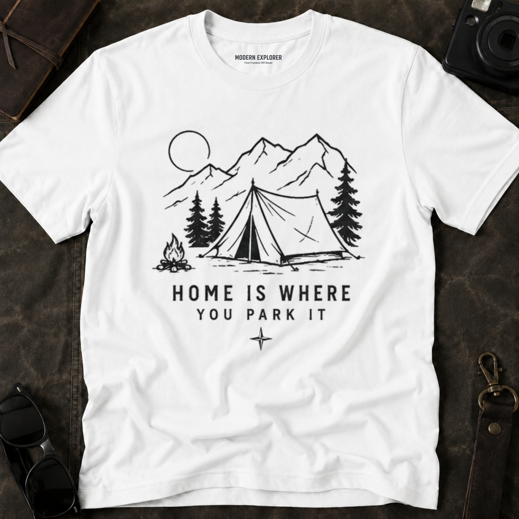 "Home Is Where You Park It" Tent Mountain T-Shirt