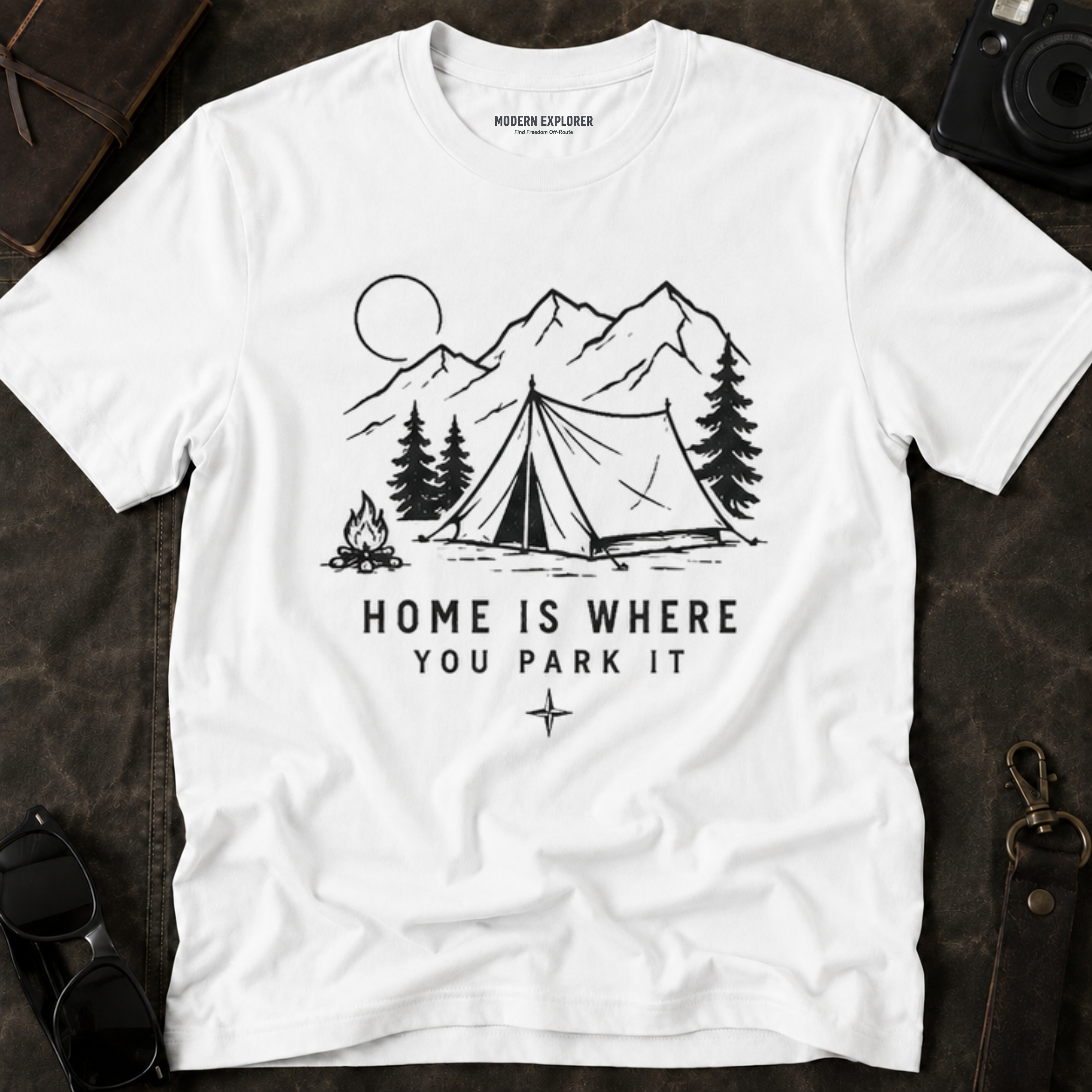 "Home Is Where You Park It" Tent Mountain T-Shirt