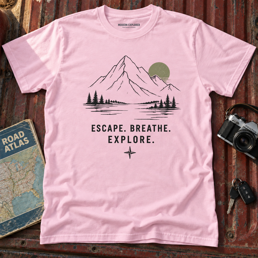 Escape. Breathe. Explore. Graphic Tee