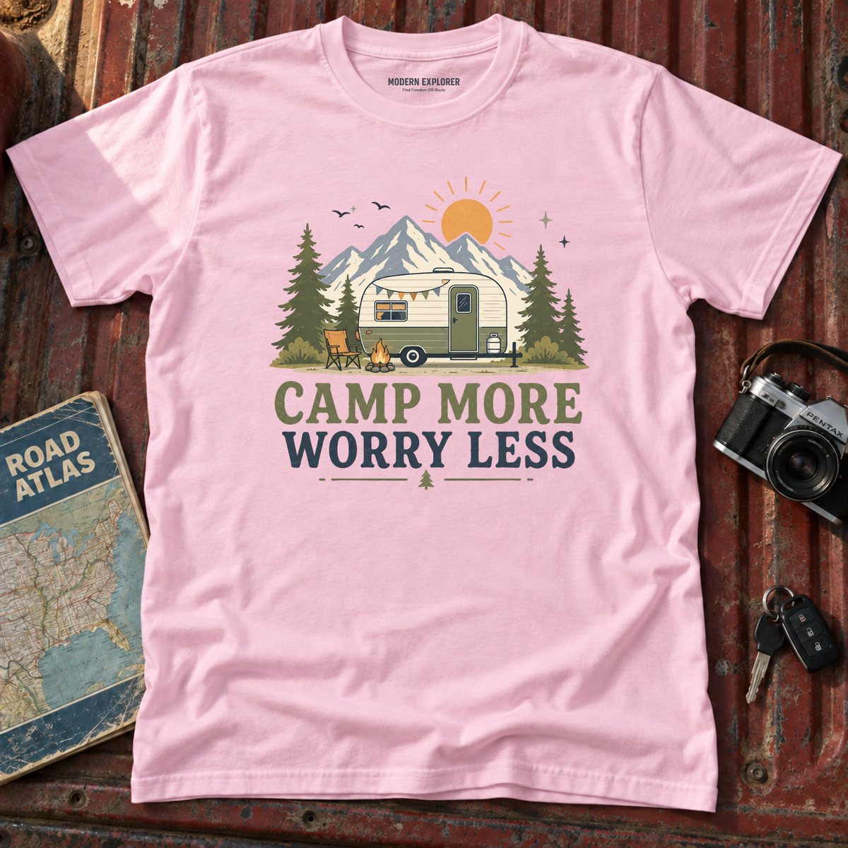 'Camp More Worry Less' T-Shirt