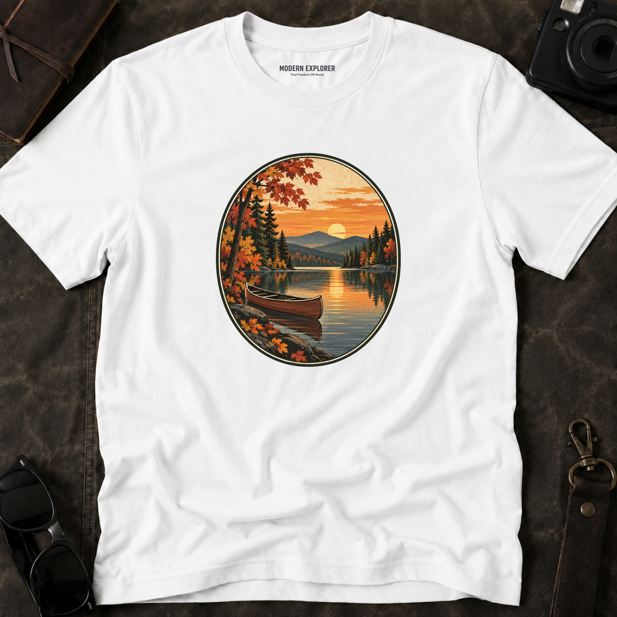 Autumn Lakeside Sunset T-Shirt