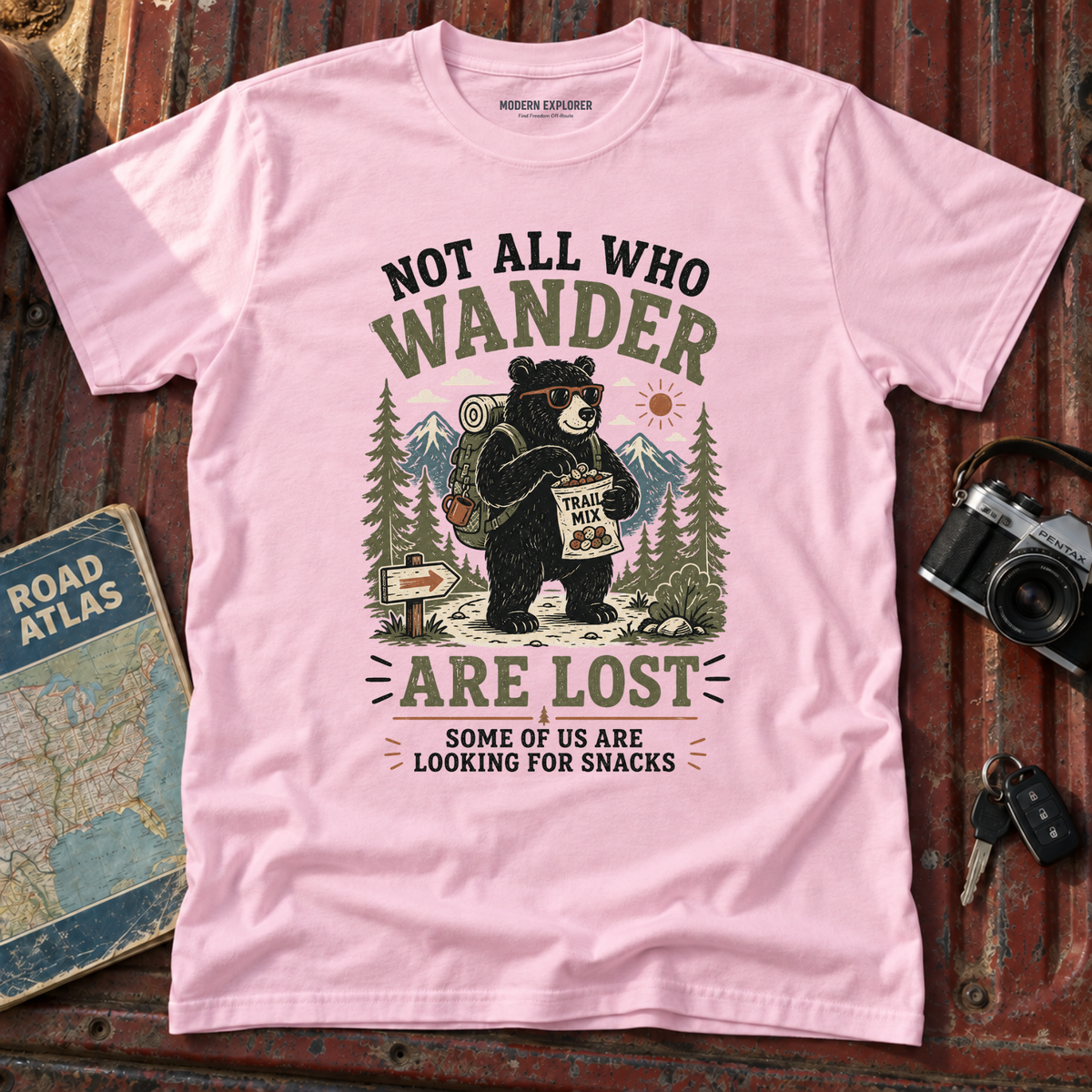 'Not All Who Wander Are Lost' Bear T-Shirt