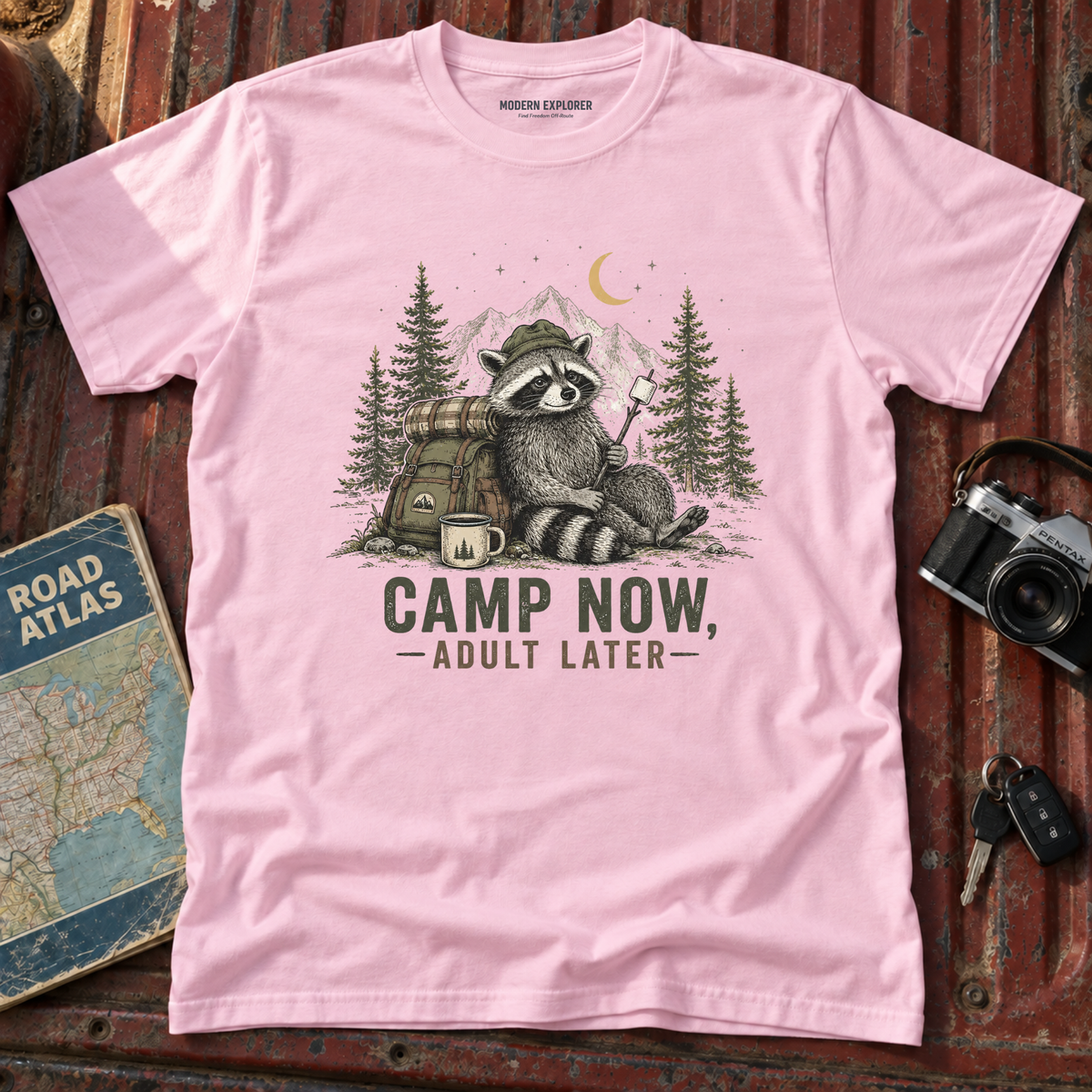 “Camp Now, Adult Later” Outdoor Graphic Tee