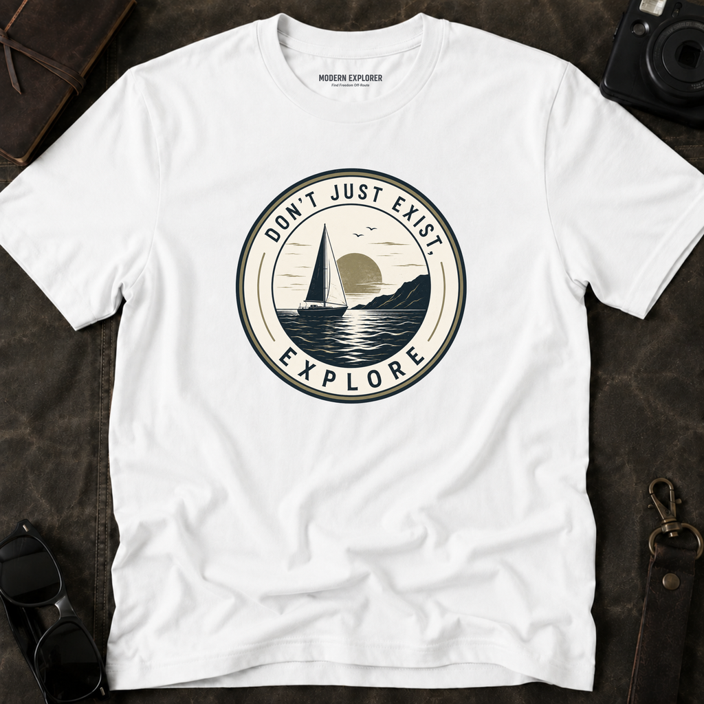 Explore Sailboat Graphic T‑Shirt