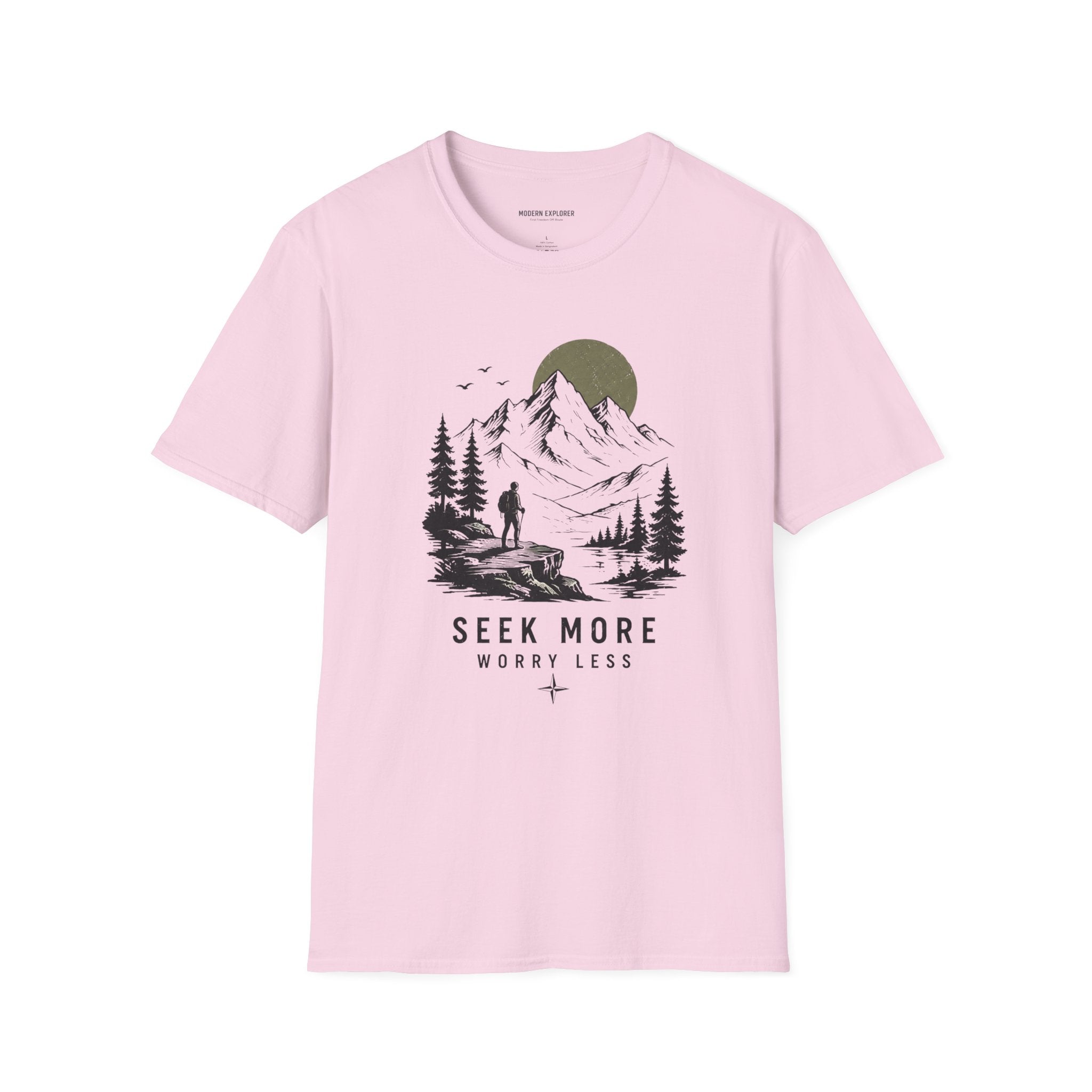 "Seek More, Worry Less" Outdoor Hiking Tee