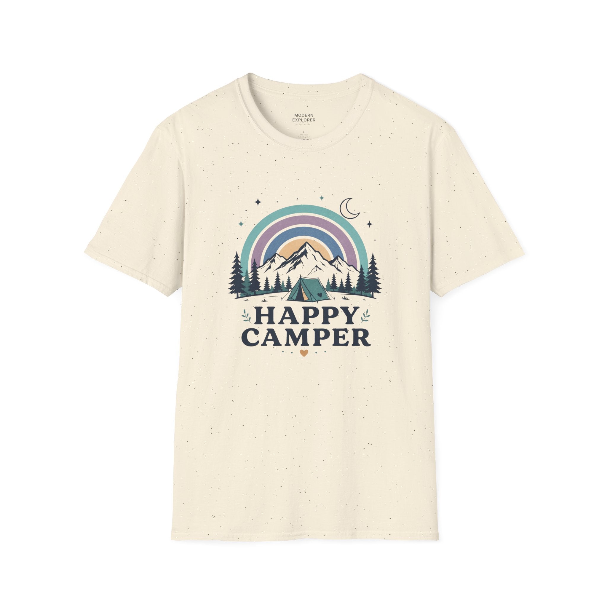"Happy Camper" Mountain Rainbow Graphic