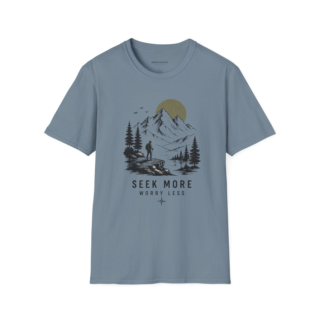 "Seek More, Worry Less" Outdoor Hiking Tee