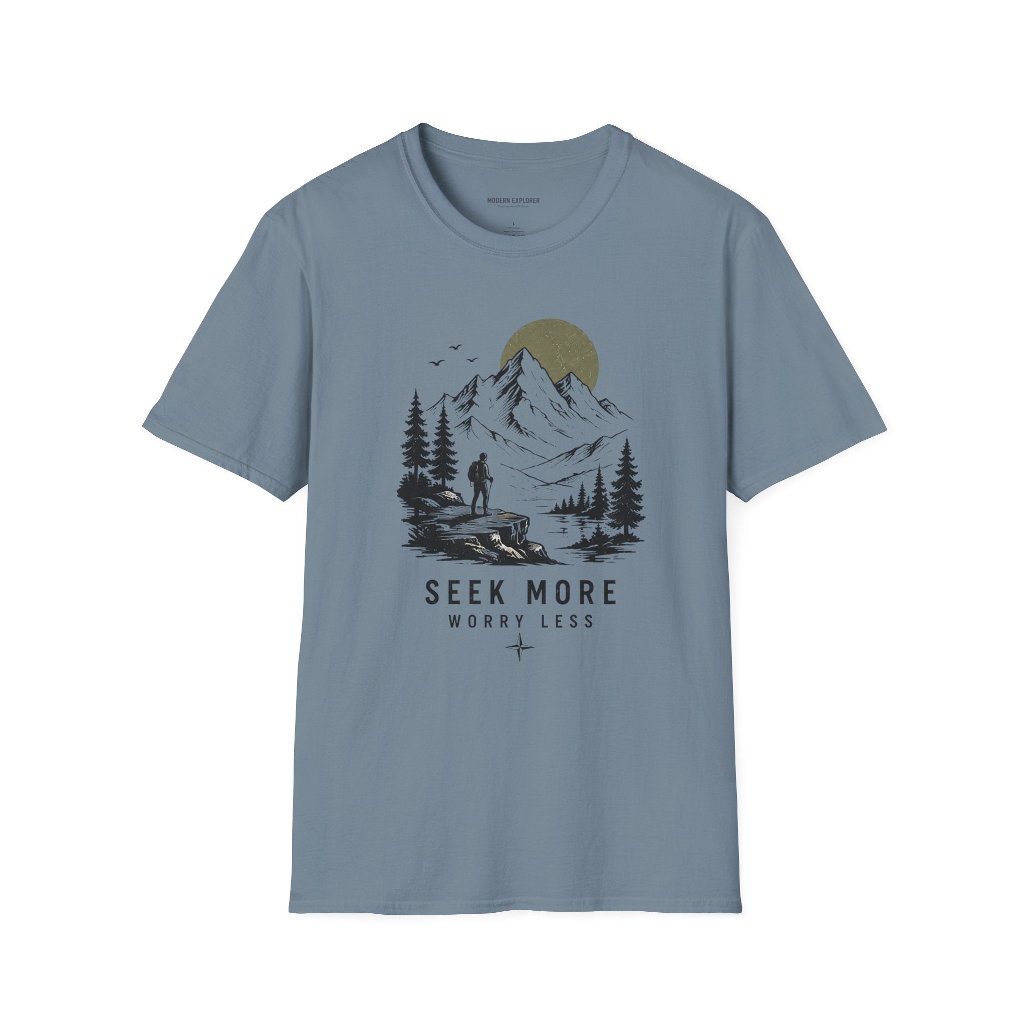 "Seek More, Worry Less" Outdoor Hiking Tee