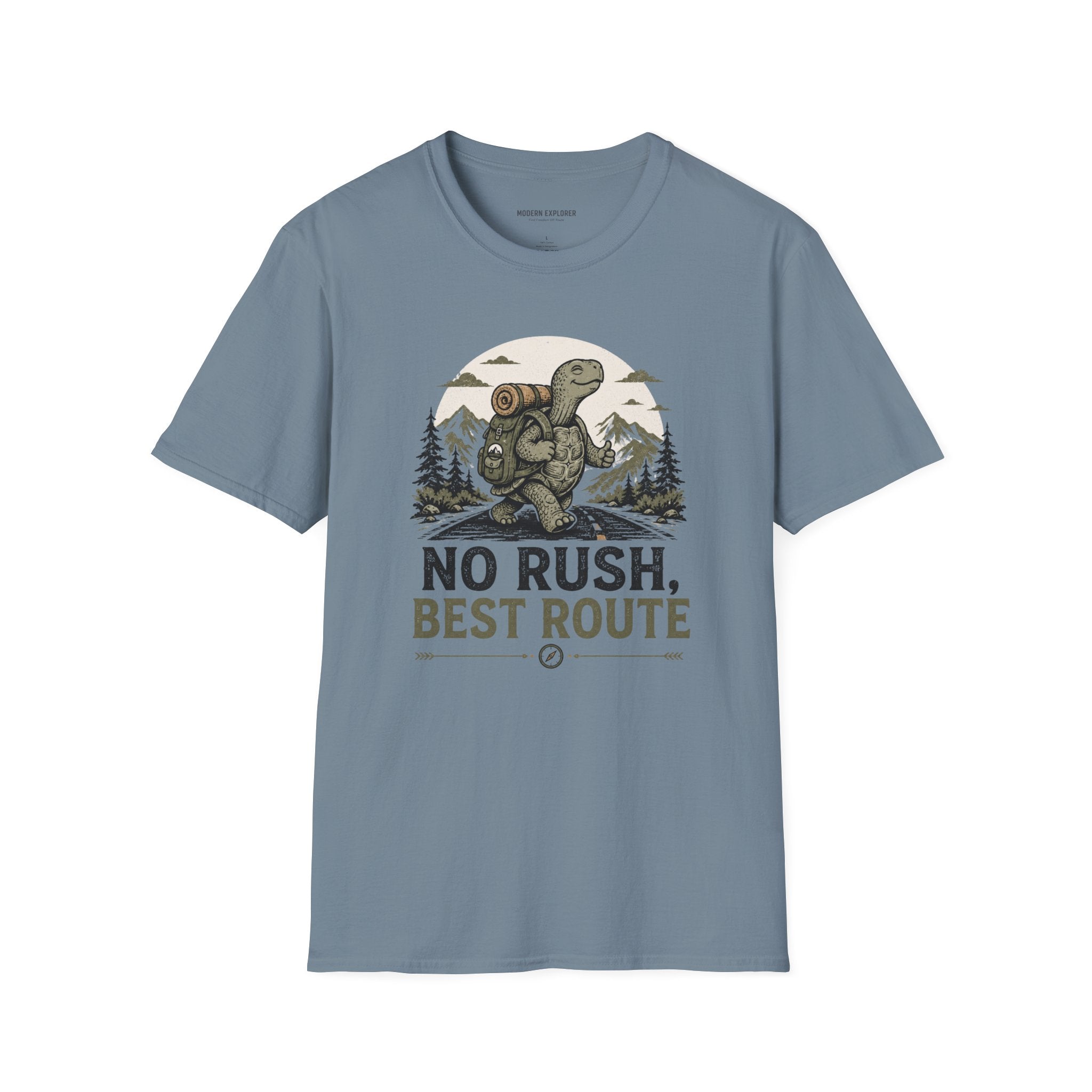 Copy of 'No Rush, Best Route' Turtle Hiker Graphic Tee