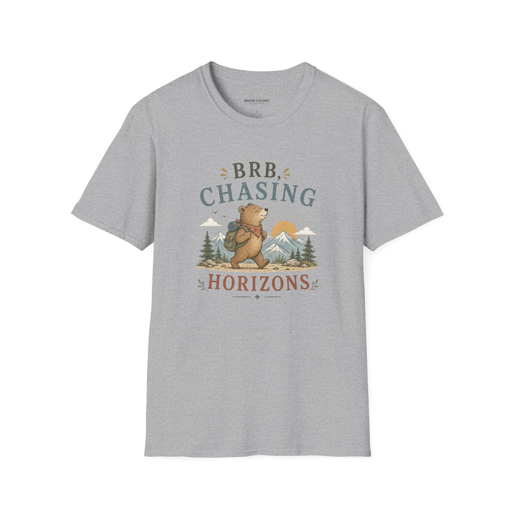 "BRB, Chasing Horizons" Adventure Bear Tee