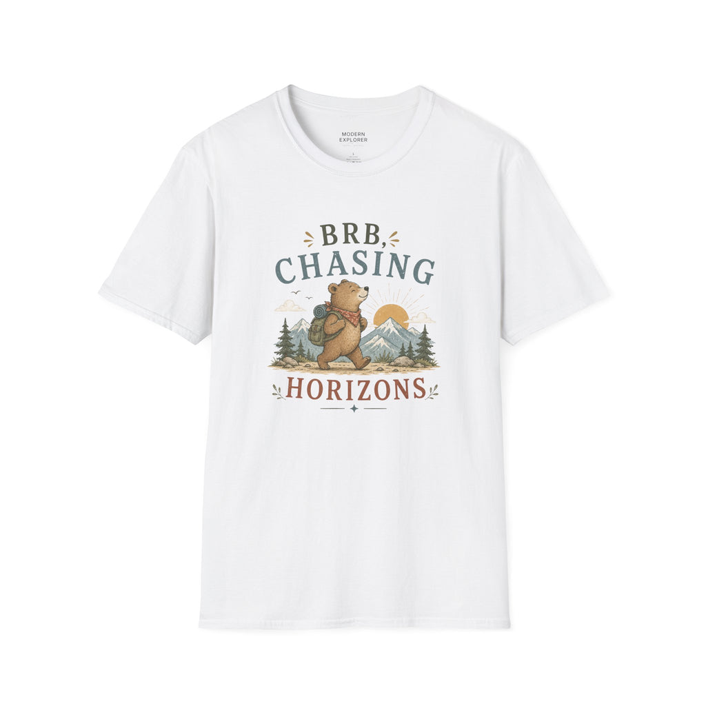 "BRB, Chasing Horizons" Adventure Bear Tee