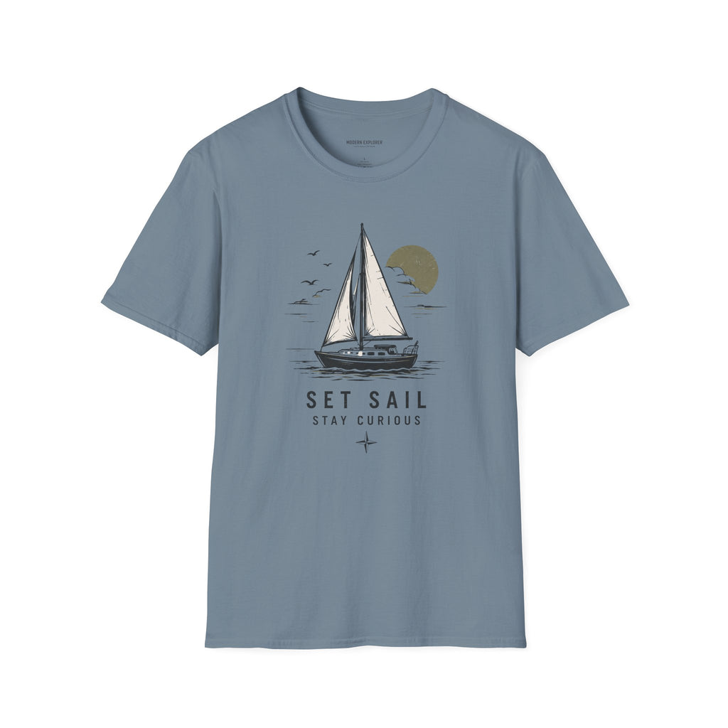 "Set Sail, Stay Curious" Nautical Graphic Tee