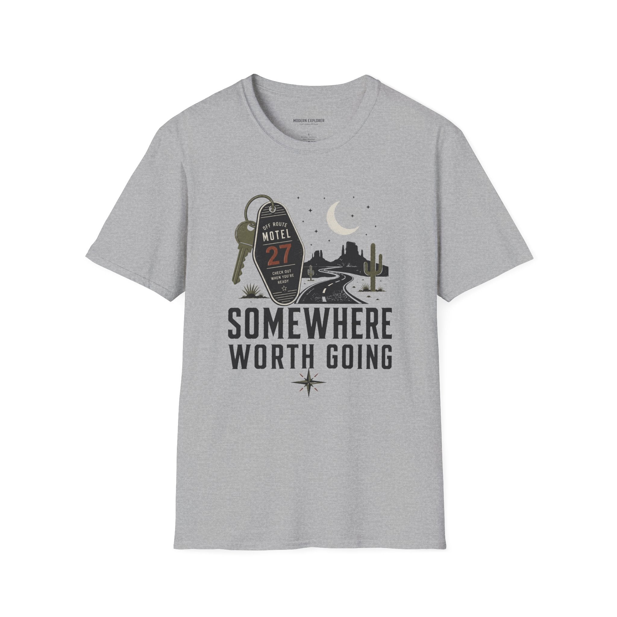 'Somewhere Worth Going' Vintage Motel Roadtrip Tee