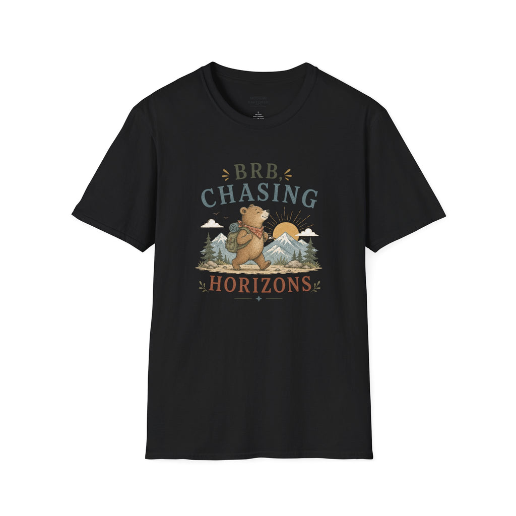 "BRB, Chasing Horizons" Adventure Bear Tee