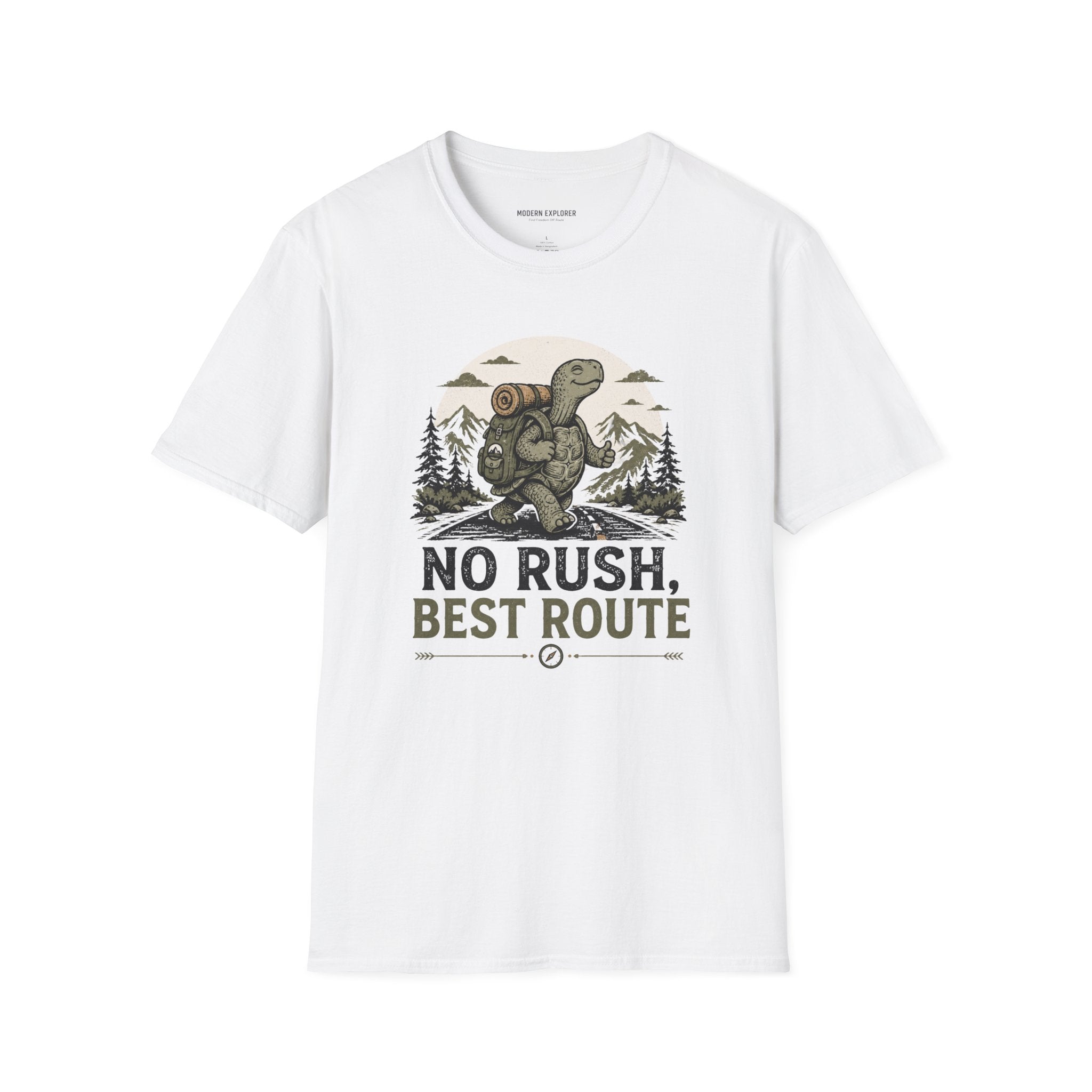 Copy of 'No Rush, Best Route' Turtle Hiker Graphic Tee