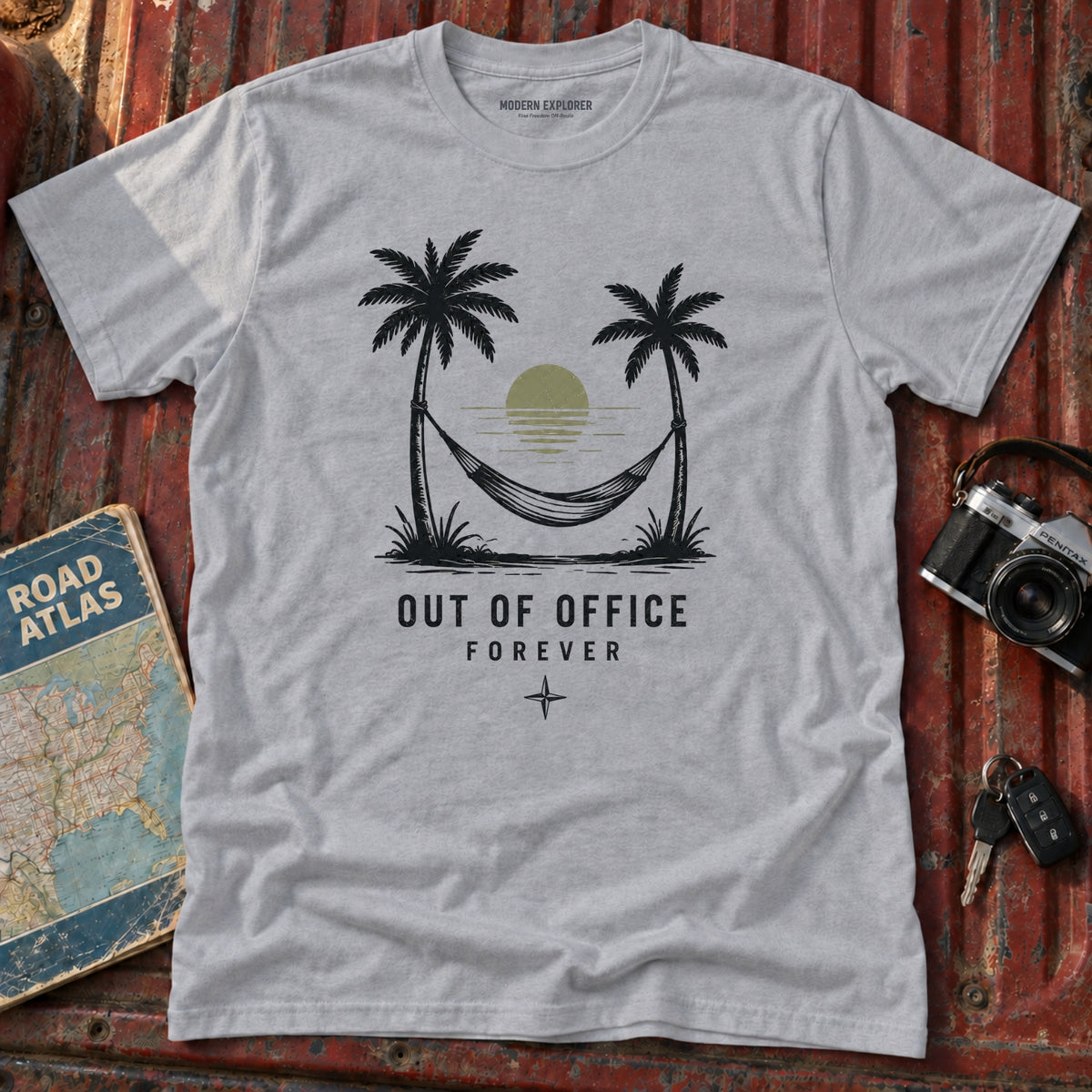 "Out of Office Forever" Sunset Graphic
