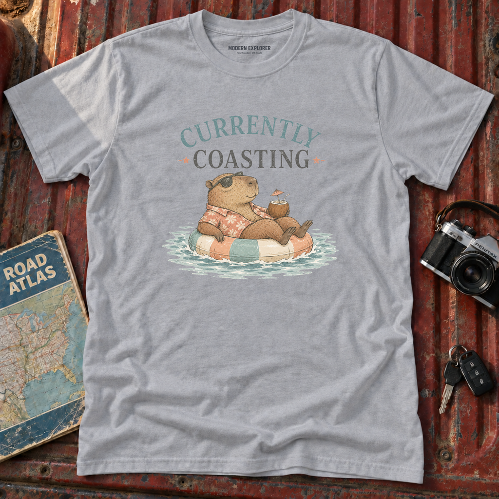 'Currently Coasting' Capybara Tee