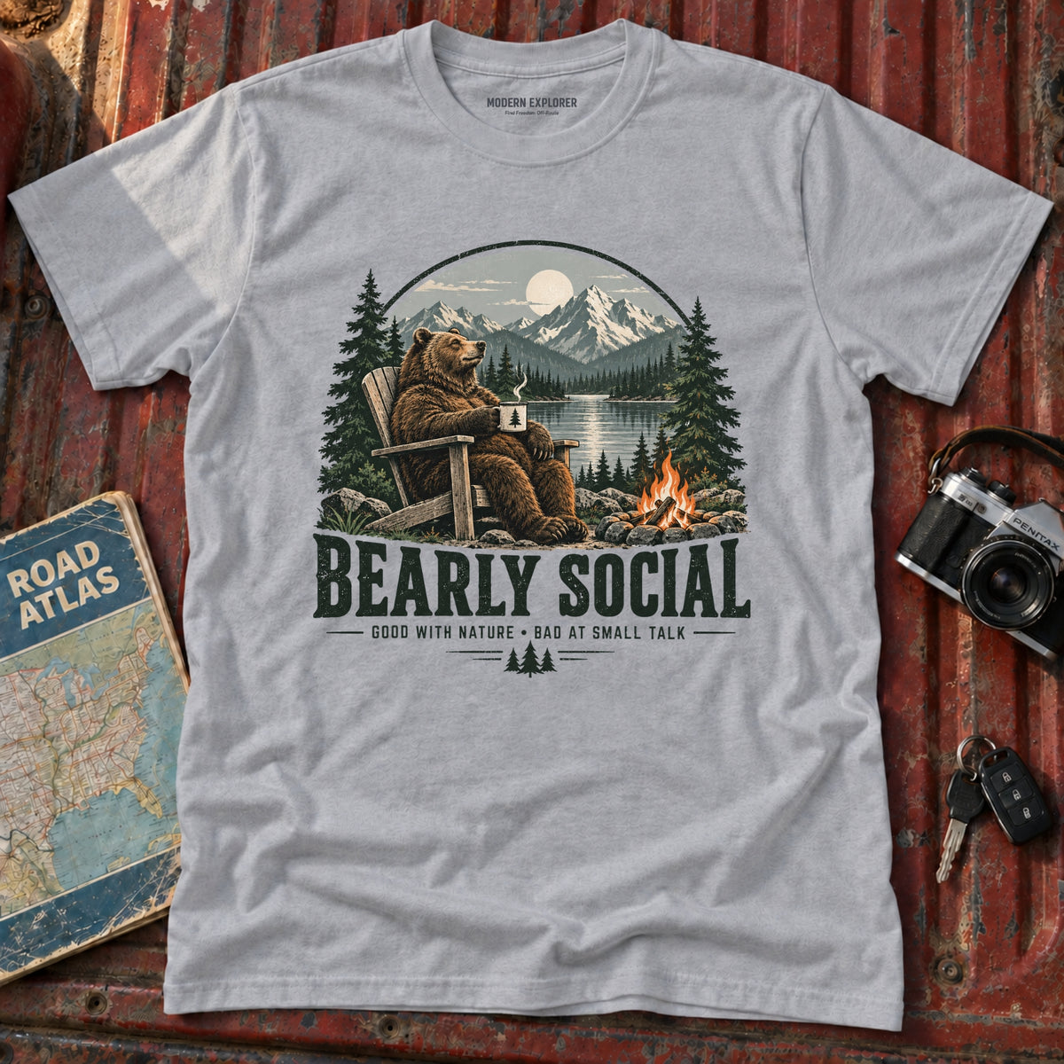 'Bearly Social' Graphic Tee