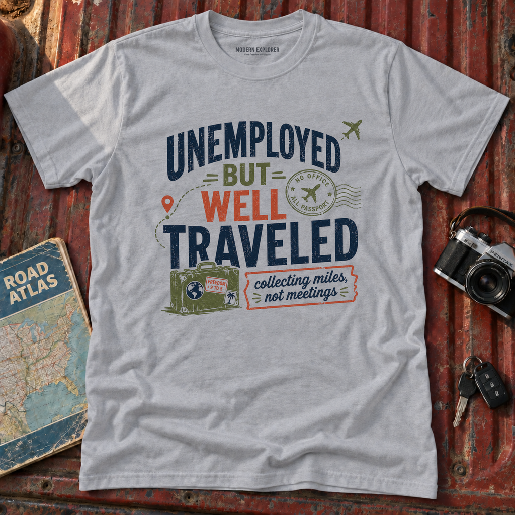 'Unemployed but Well Traveled' Adventure Tee