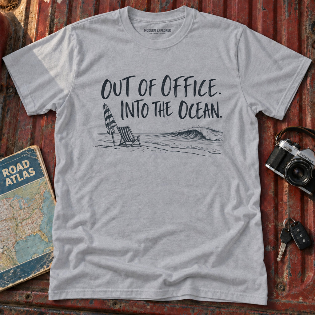 "Out of Office into the Ocean" Graphic Tee