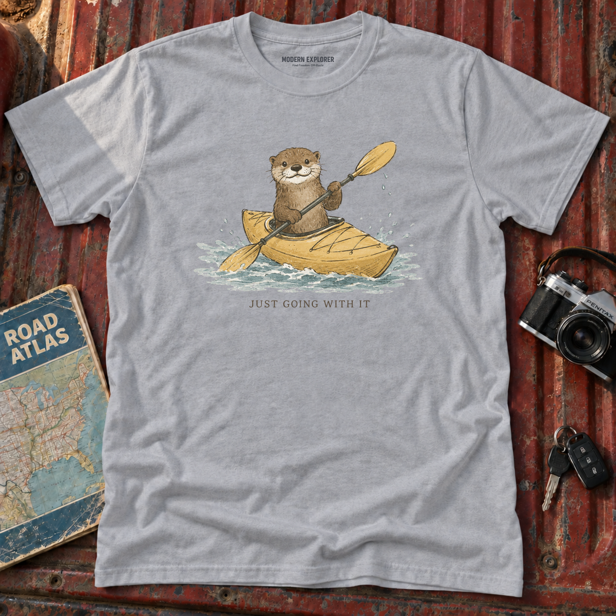 'Just Going With it' Otter Kayak Tee