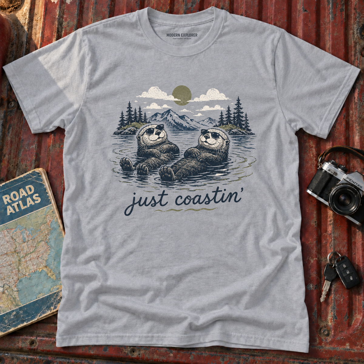 'Just Coastin'' Otter Scenic Tee