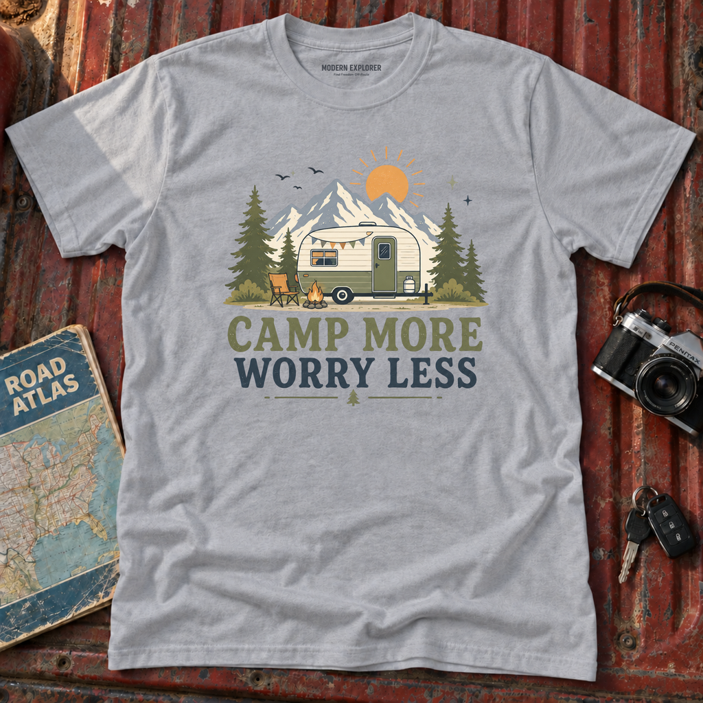 'Camp More Worry Less' T-Shirt