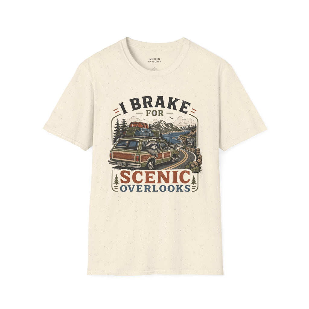 "I Brake for Scenic Overlooks" Retro Adventure Tee