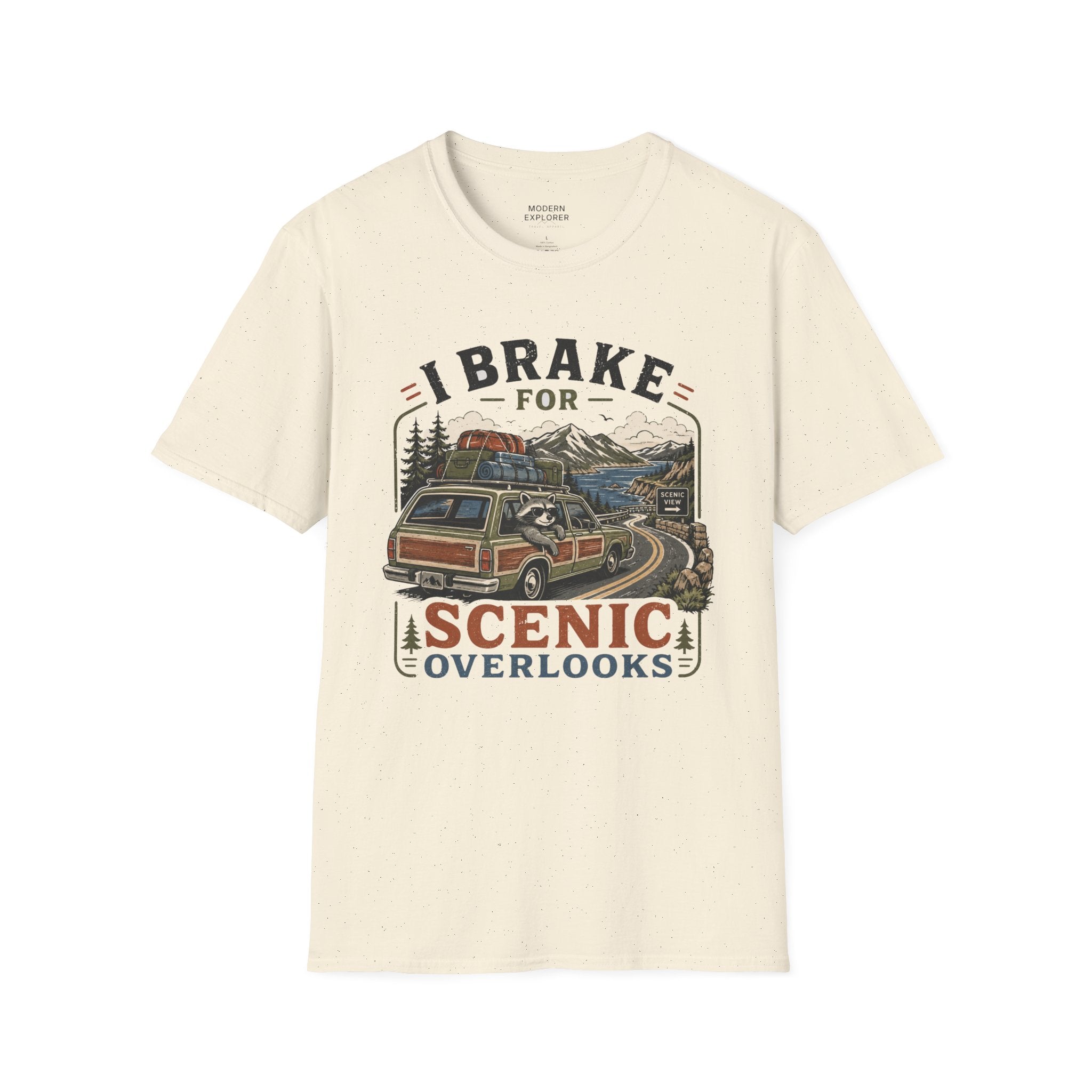 "I Brake for Scenic Overlooks" Retro Adventure Tee