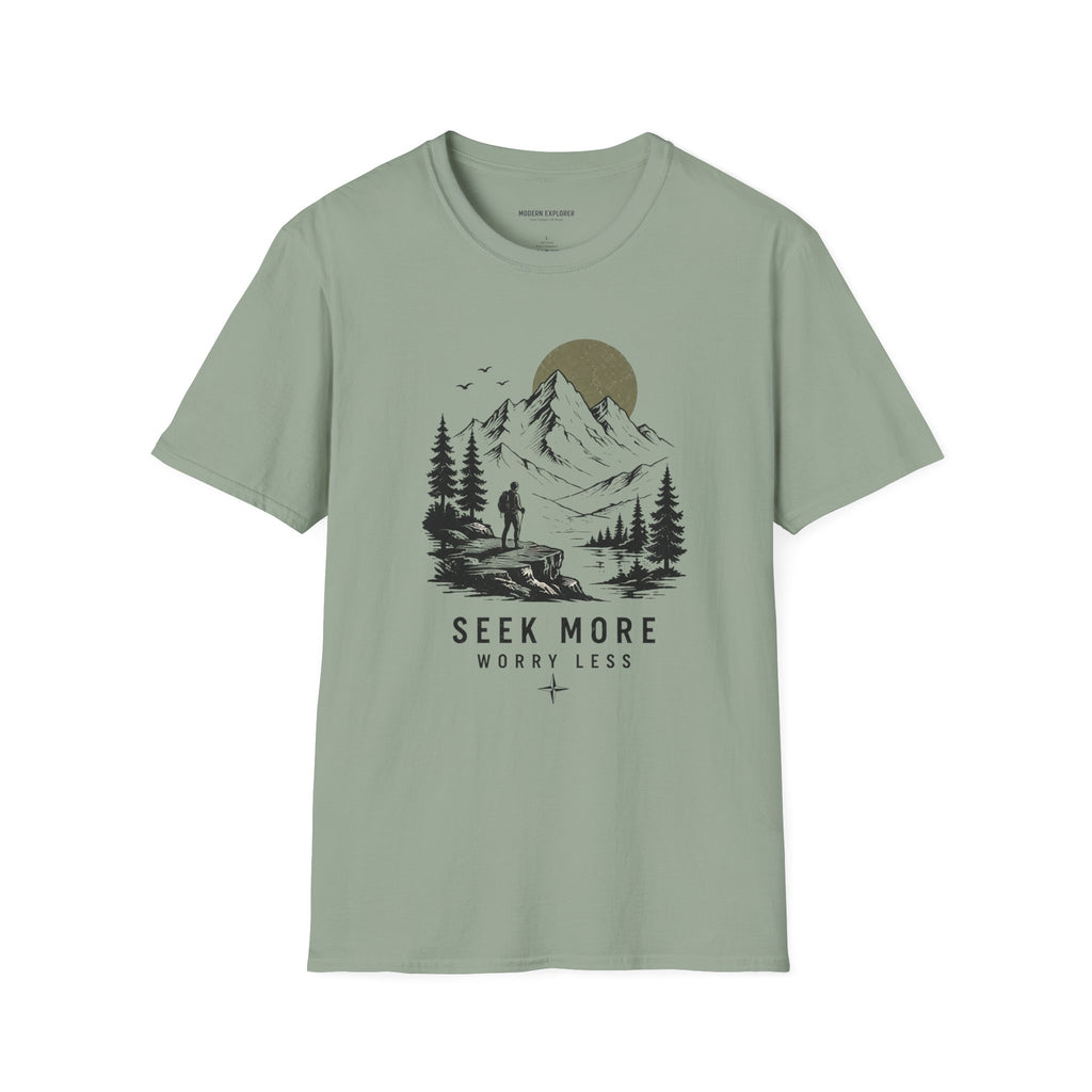"Seek More, Worry Less" Outdoor Hiking Tee