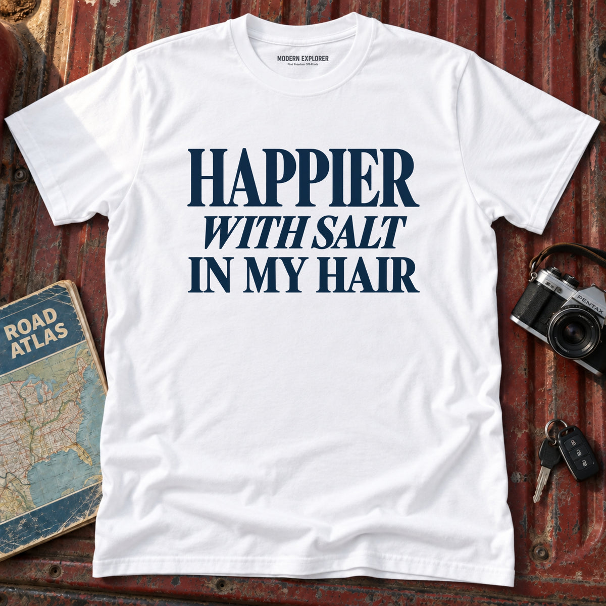 'Happier With Salt In My Hair' Beach Tee