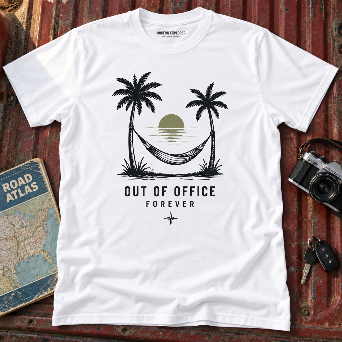 "Out of Office Forever" Sunset Graphic
