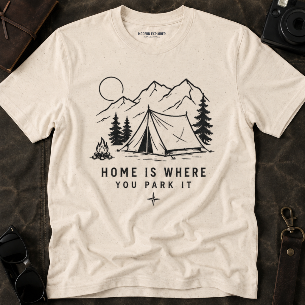 "Home Is Where You Park It" Tent Mountain T-Shirt