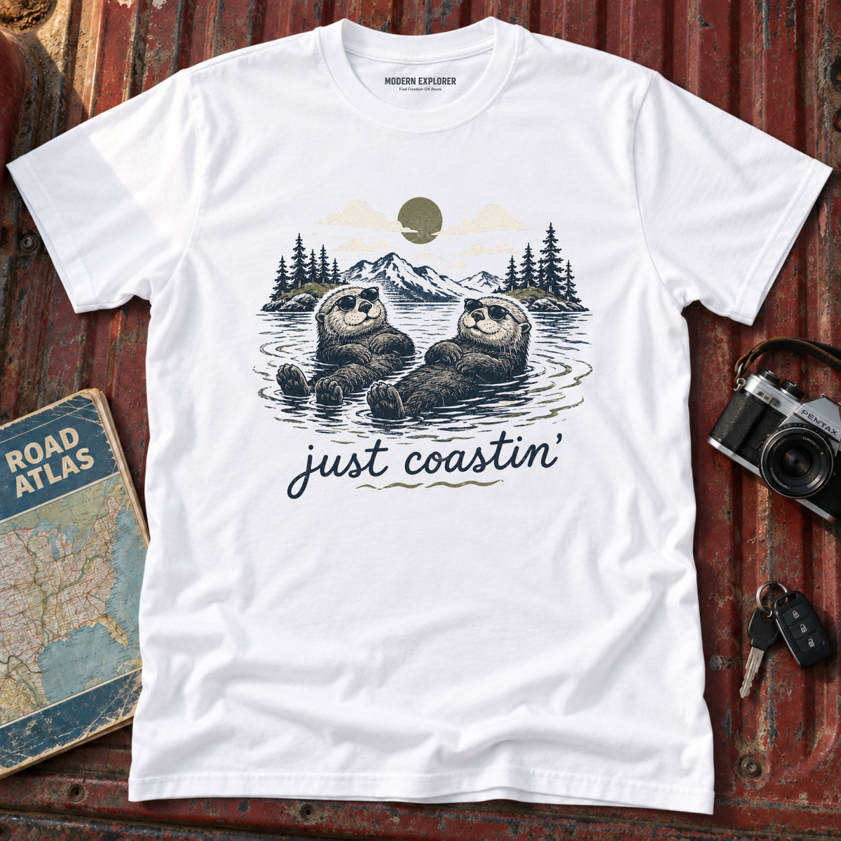'Just Coastin'' Otter Scenic Tee