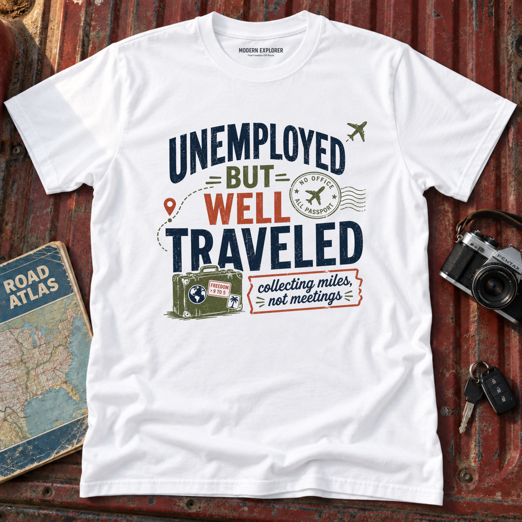 'Unemployed but Well Traveled' Adventure Tee