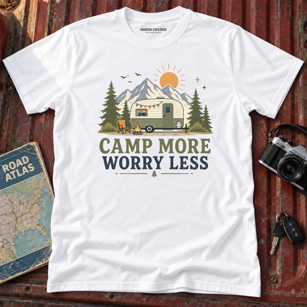 'Camp More Worry Less' T-Shirt