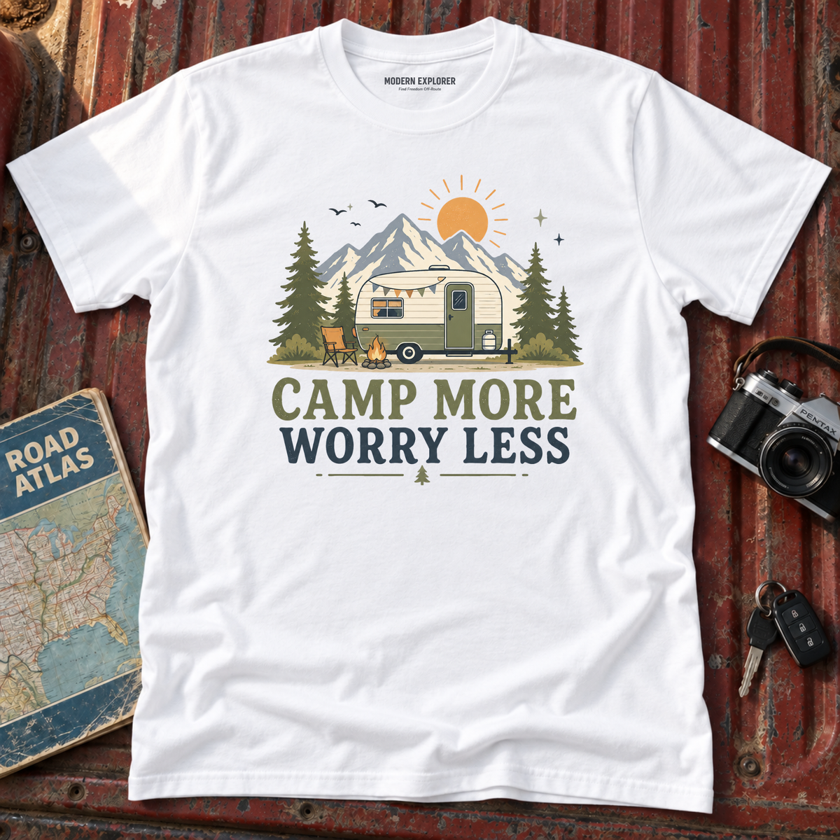 'Camp More Worry Less' T-Shirt