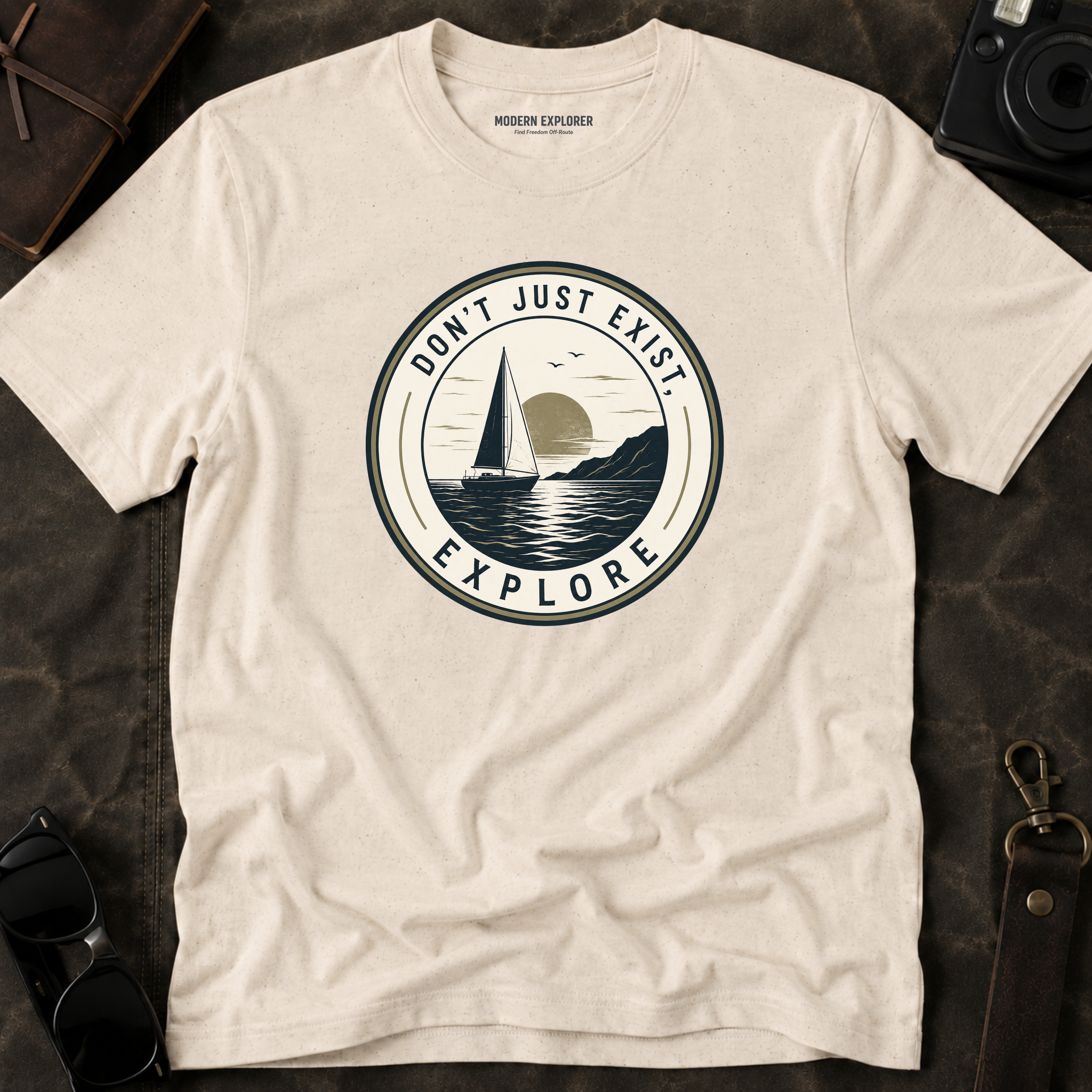 Explore Sailboat Graphic T‑Shirt