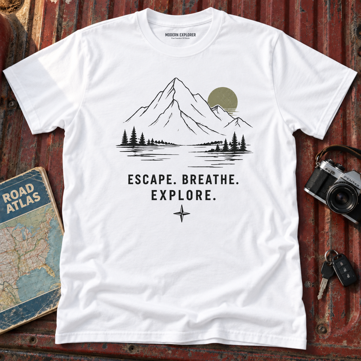 Escape. Breathe. Explore. Graphic Tee