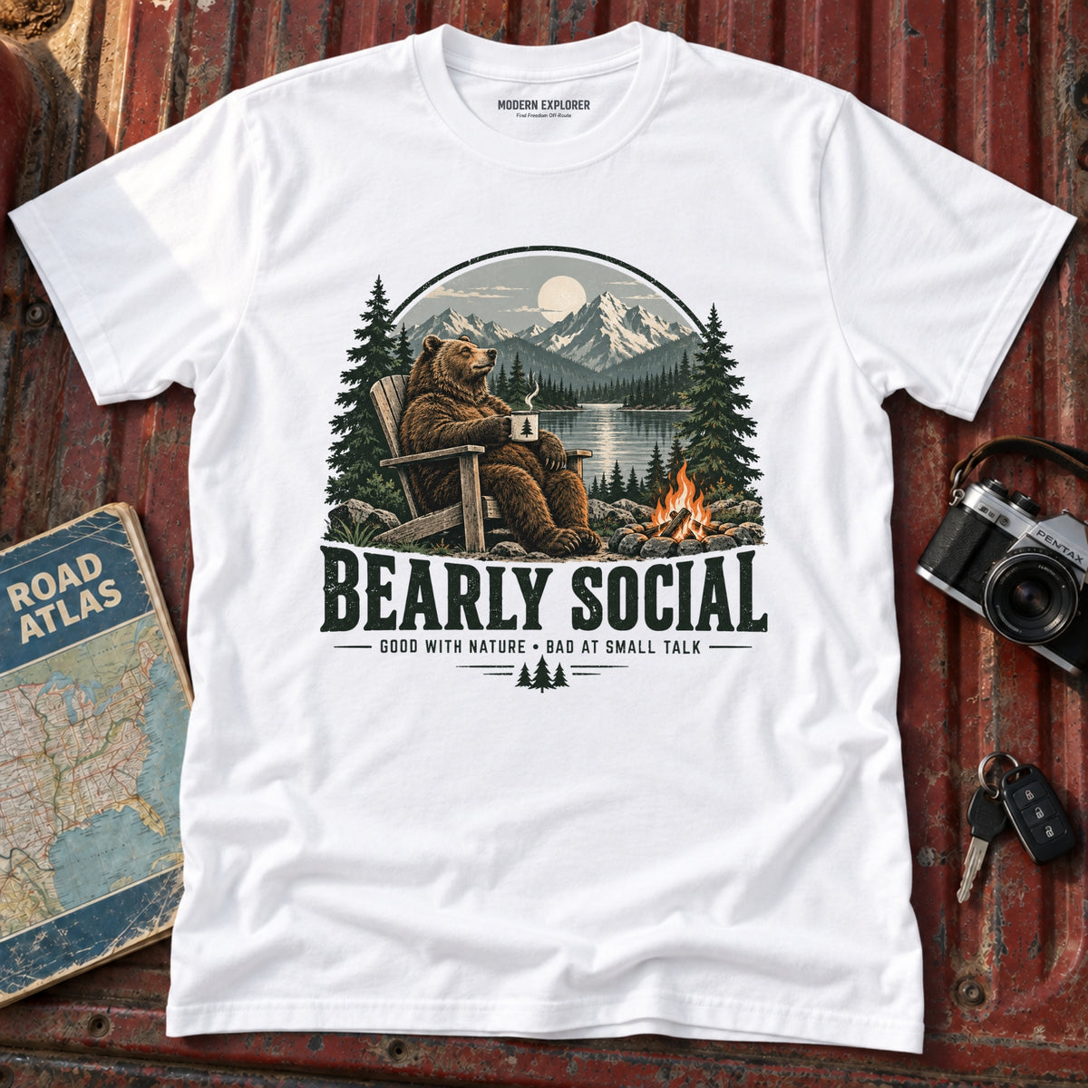 'Bearly Social' Graphic Tee